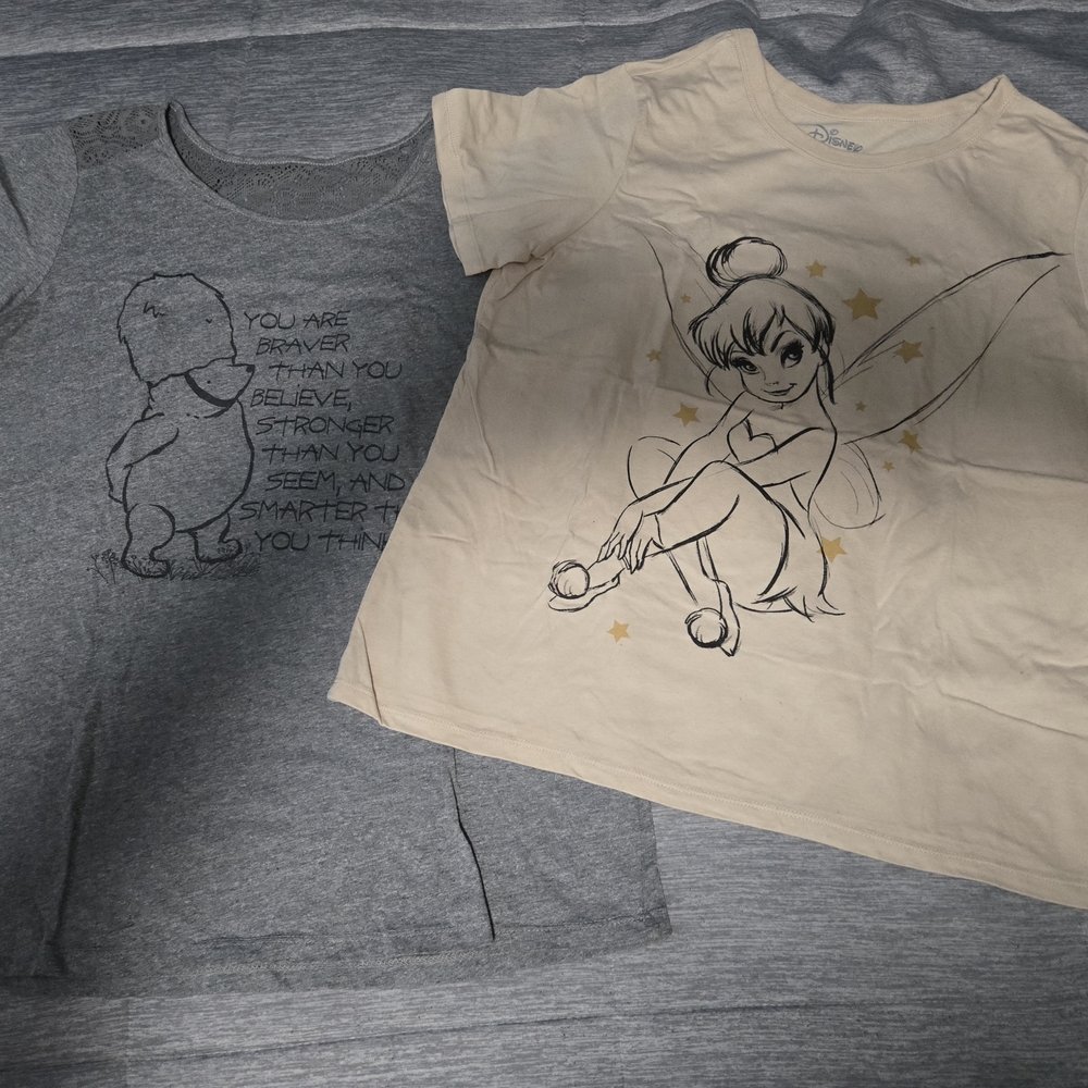 Disney Short Sleeve Tees - Gray and Cream